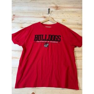 University of Georgia Bulldogs T-Shirt Red College NCAA Graphic Tee Football‎